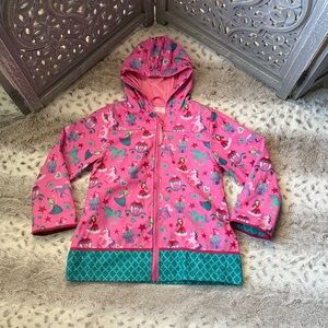 Stephen Joseph pink waterproof jacket girls size 5 magical princess unicorn